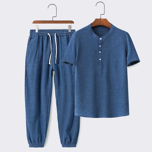 

hoodies & sweatshirts summer short sleeve t-shirt casual 2023 new korean fashion sports men's ice silk set men{category}, Black