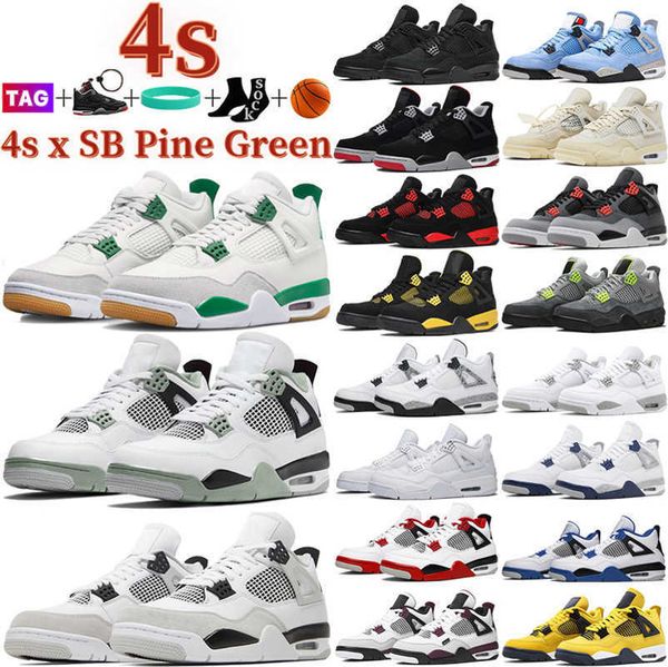 

designer basketball shoes 4 4s jumpman men women og sneakers pine green military black cat seafoam pure money university blue bred breathabl