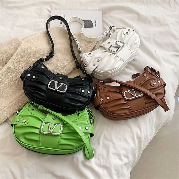 

14% off 2023 fashion handbag korean exquisite small new versatile zipper pleated personalized motorcycle single shoulder underarm crossbody