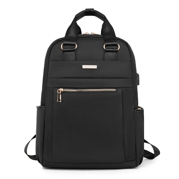 

school bags women men waterproof backpack usb charging solid oxford fabric college school 15 inch lapbag designer travel backpacks 230504