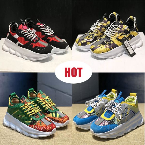 

italy chain reaction shoes sneakers reaction casual shoe height reflective triple black white multi-color suede luxury fashion men women des