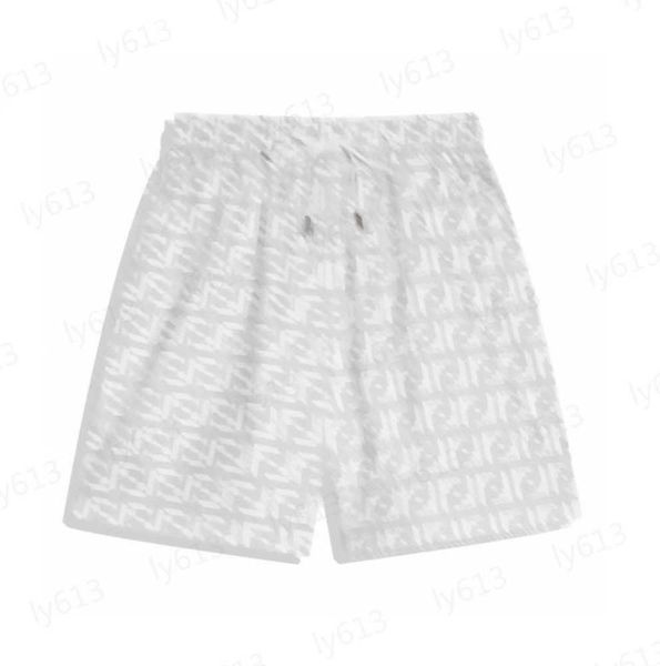 

mens white designer shorts spring summer fashion trend casual loose classic brand letter logo printed elastic rope design mesh beach pants m, White;black