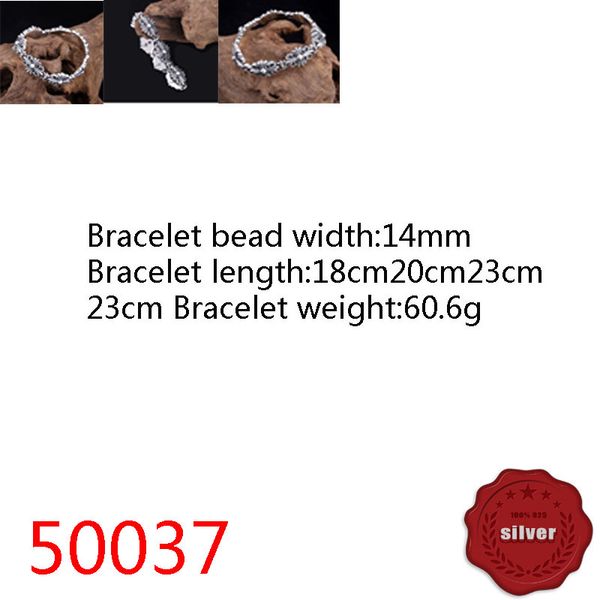 

50037 hip hop s925 sterling silver bracelet punk style personalized youth cross flower letter jewelry couple popular accessories, Golden;silver