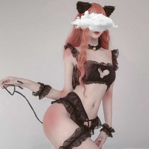 

nxy set girl uniform temptation suit wedding costume cosplay dress erotic lingerie siamese open style pure bunny lovely cat 230426, Red;black