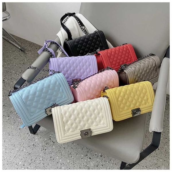 

16% off 2023 handbag textured wind for women new korean fashion small square lingge chain casual one shoulder crossbody bag