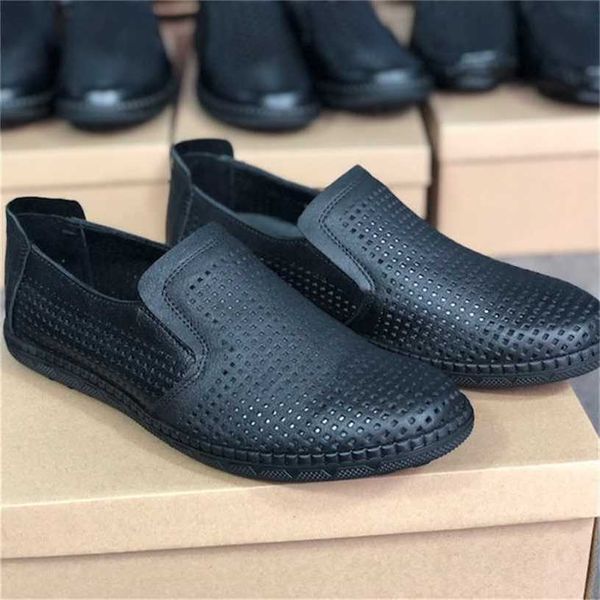 

designer mens dress shoes luxury loafers driving genuine leather italian slip on black casual shoe breathable with box 047