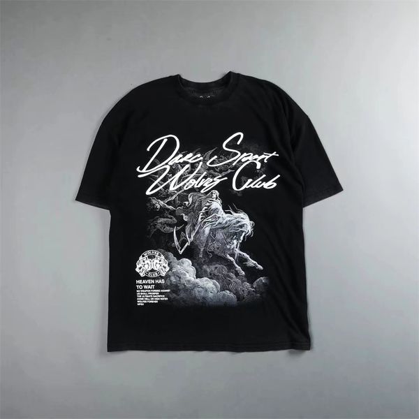 

mens tshirts darc sport wolves black knight print t cotton casual tshirt summer oneck short sleeve tees 230505, White;black