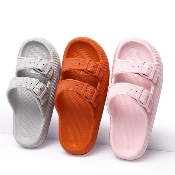 

slippers women men slippers cushioned cloud slide slippers bathroom shower massage spa double buckle pool beach sandals woman shoes 230505, Black