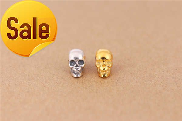 

100% 925 silver skull beads brand ts beads fashion skull charms fit for pandora necklaces bracelets accessory diy beads, Black