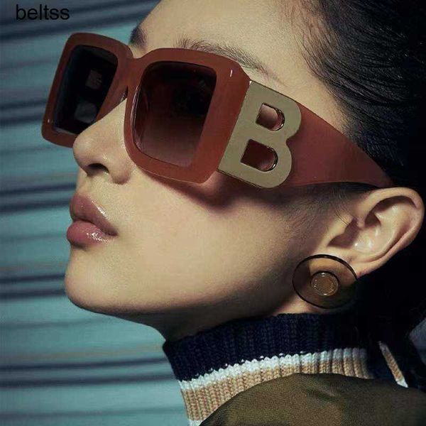 

balencigas sunglasses letter b sunglasses big frame square female big face thin glasses net red street concave shape pgraphy, White;black