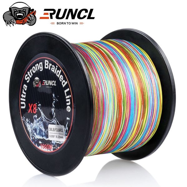 

braid line runcl 300m 500m 1000m pe fishing line ultra strong 8 strands braided fishing line colorful multifilament 12100lb smooth 230505