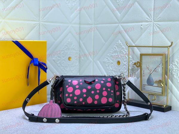 

new 2 piece embossed cross body bag plum red print pattern chain handle bag designer pumpkin pendant luxury smartphone bags