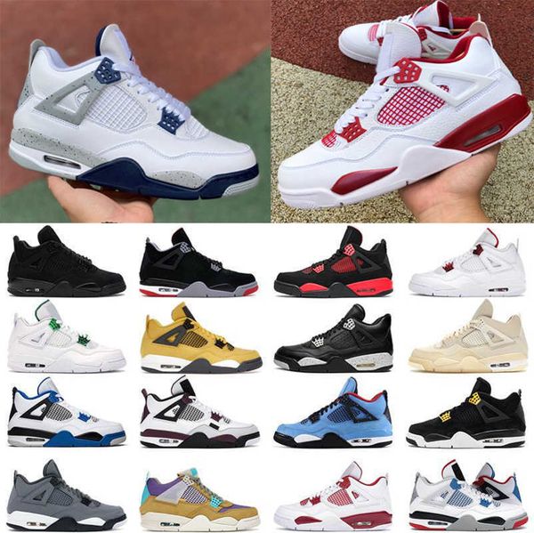 

jumpman 4 4s basketball shoes university blue men women fur white guava ice oreo sail noir metallic purple black cat bred shimmer cactus rub