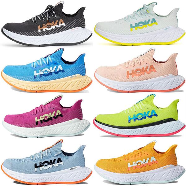 

one hoka carbon x3 outdoor running shoes clifton x3 platform sneakers black white hoaks lilac marble mens womens aquarel trainers walking jo
