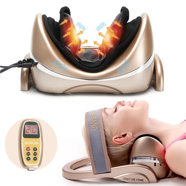 

back massager electric airbag neck infrared heating vibration cervical stretche spine shoulder support pain relief traction tool 230504