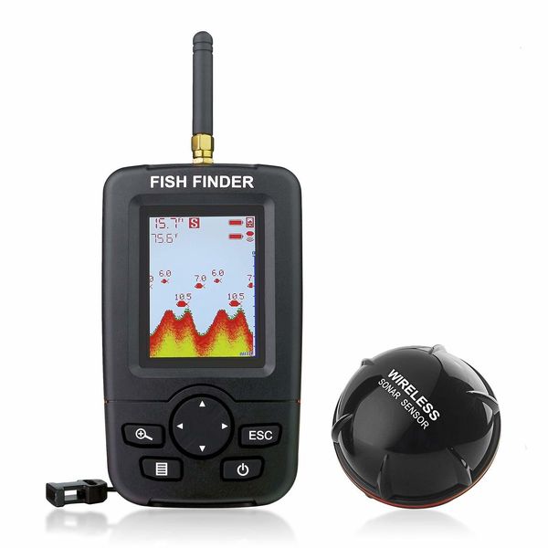 

fish finder portable fish finder wireless sonar sensor fishfinder depth fish size water temperature bottom contour color lcd 230505