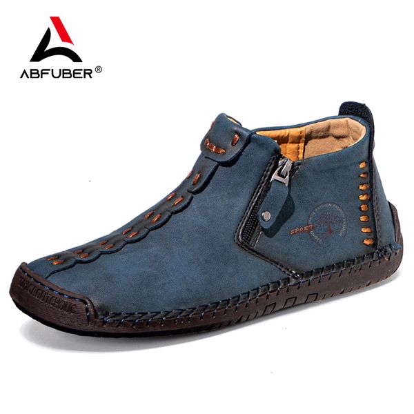 

safety shoes spring handmade leather boots men casual shoes ankle boots for man autumn boot zipper design man shoes male hombres botas 23050, Black;brown