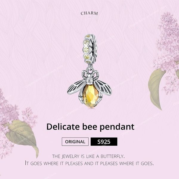 

925 sterling silver delicate colorful bee dragonfly pendants animal charm beaded fit original bracelet bangle diy jewelry fine jewelrycharms