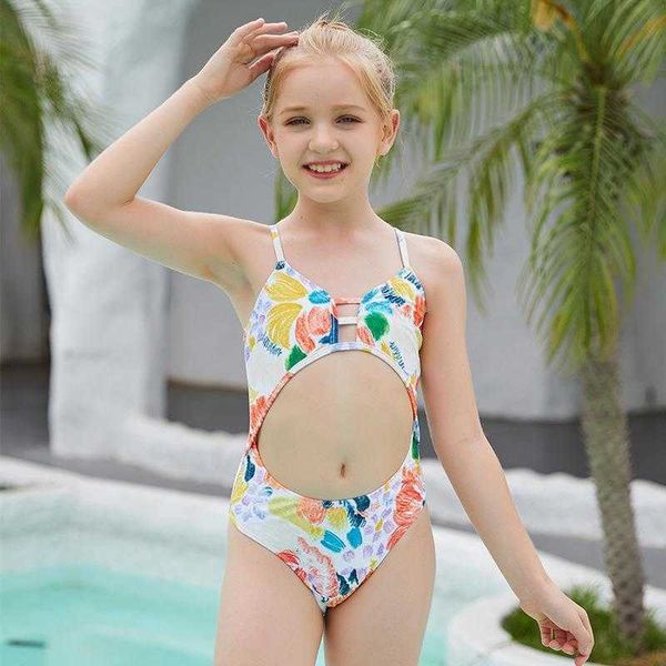 

childrens one piece one pieces older kids swimwear cute suspenders girls wholesale, Black