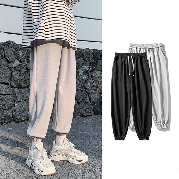 

men's pants streetwear sweatpants casual pants men fashion harem ankle length mens joggers sportwear trousers 230428, Black