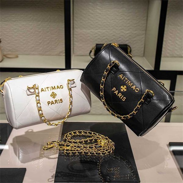 

us purses outlet 60% off brand personalized genuine leather pillow cowhide fragrance fashion small golden ball chain letter cylinder bag