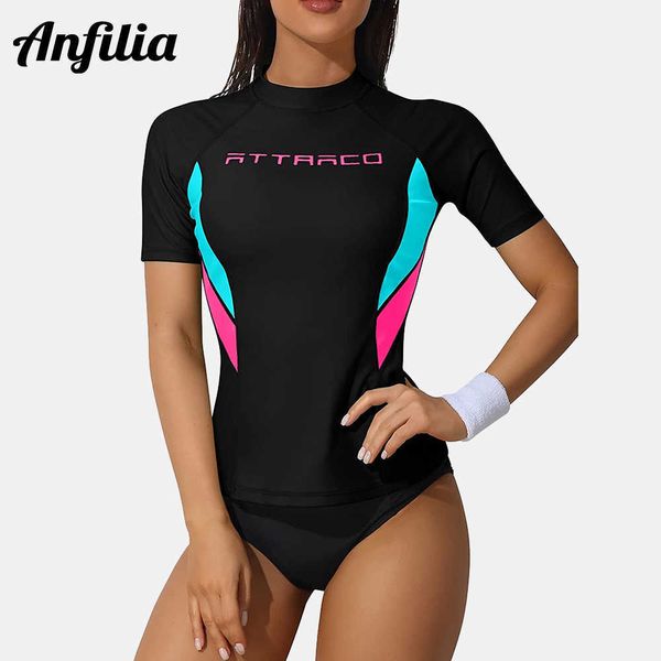 

wetsuits drysuits anfilia women short sleeve rash guard shirts swimwear rash guard surf closefitting shirt upf 50 j230506