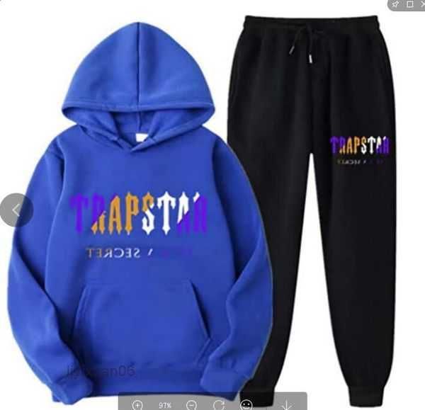

tracksuit trapstar printed sportswear men's t shirts 16 colors warm two pieces set loose sweatshirt pants jogging 8 vf0b, Gray