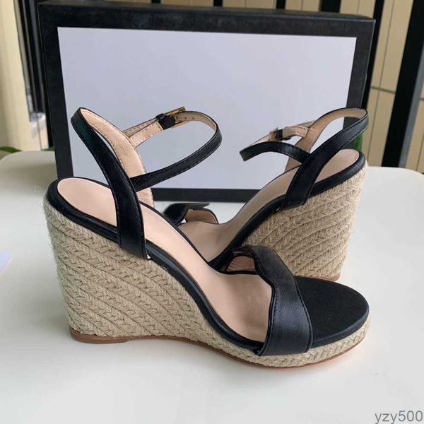 

2023 slippers sandals high heel slides shoes animal design huaraches flip flops loafers for women by shoe''gg'', Black