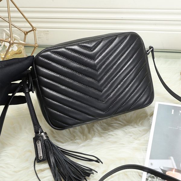 

women handbag designer bags cross body messenger genuine leather tassel zipper with box camera bag shoulder messenger clutch woman handbags