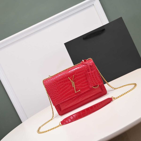 

high-quality chain bag fashion women alligator print clamshell one shoulder bag classic diagonal span bags 3a designer bags small square bag