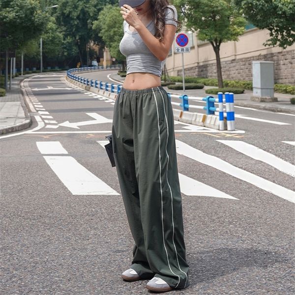 

women s pants side stripes jogger with drawstring cuffs 230504, Black;white
