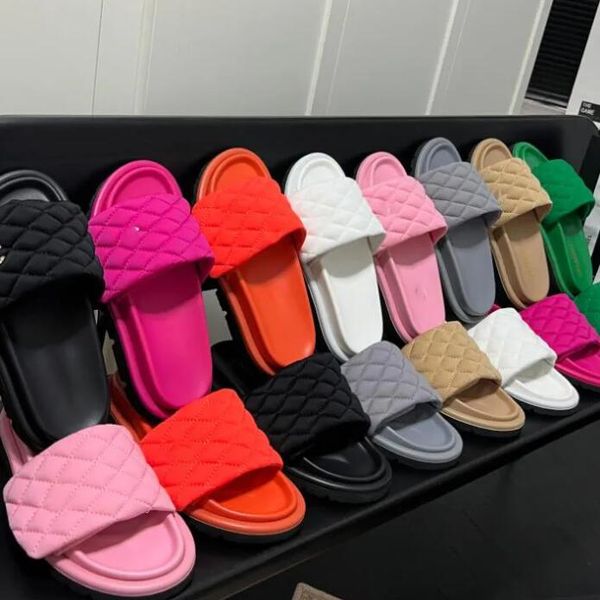 

luxury designer women sandals women flat bottom slippers fashion outwardly wearing beach slippers anti slip outsole size 35-45, Black