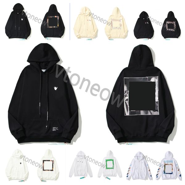 

loose designer men hoodies hoody pullover sweatshirts loose long sleeve whites jumper mens women offs clothing with printing, Black