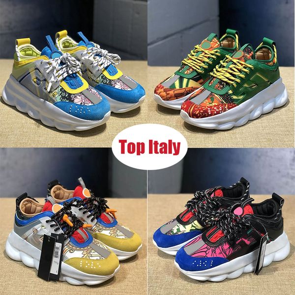

2023 italy chain recation casual shoes sneakers designer shoe reflective height red blue yellow fluo tan fashion luxury men women barocco tr, Black