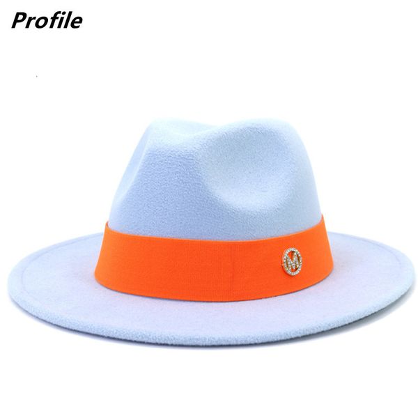 

wide brim hats bucket spot fedora autumn and winter hat orange m accessories felt jazz fashion 230504, Blue;gray