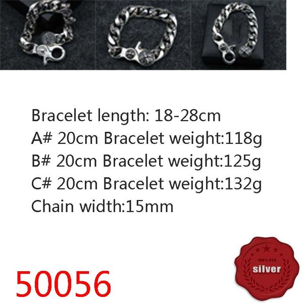 

50056 hip hop s925 sterling silver bracelet punk style personalized youth dominant cross flower letter jewelry couple popular accessories, Golden;silver