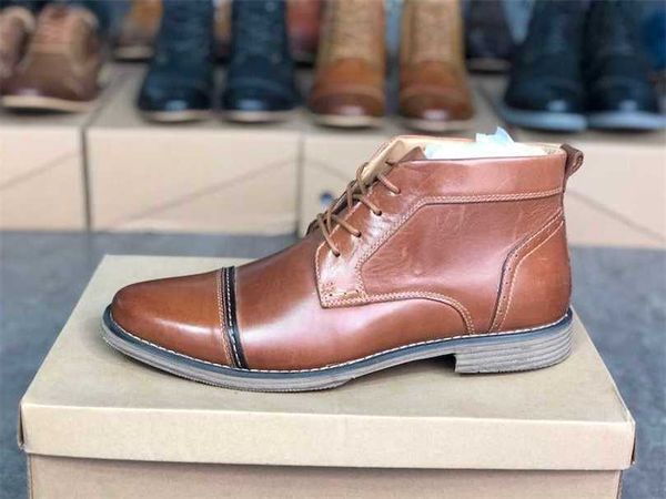 

mens designer dress shoes lace-up martin ankle boot formal business boots handmade genuine leather wedding party shoe with box 014, Black