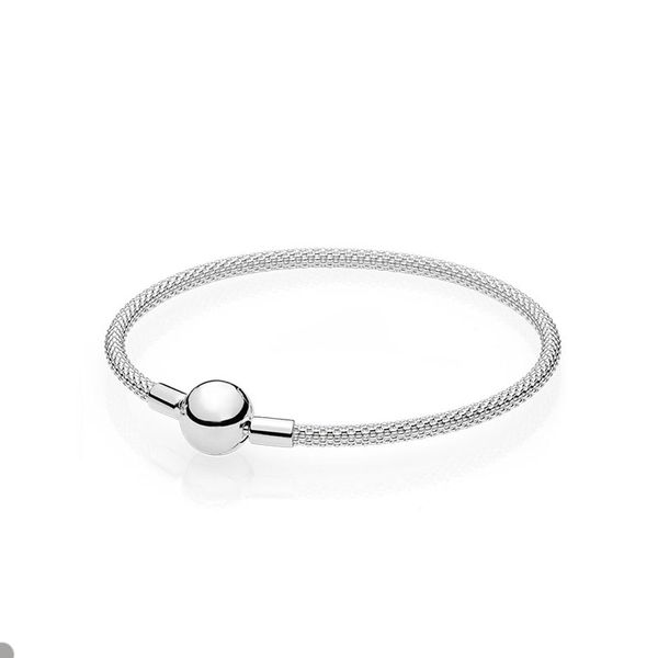 

woven sterling silver mesh bracelet for pandora fashion party bangle bracelets for women sisters gift designer charm bracelet with original, Black