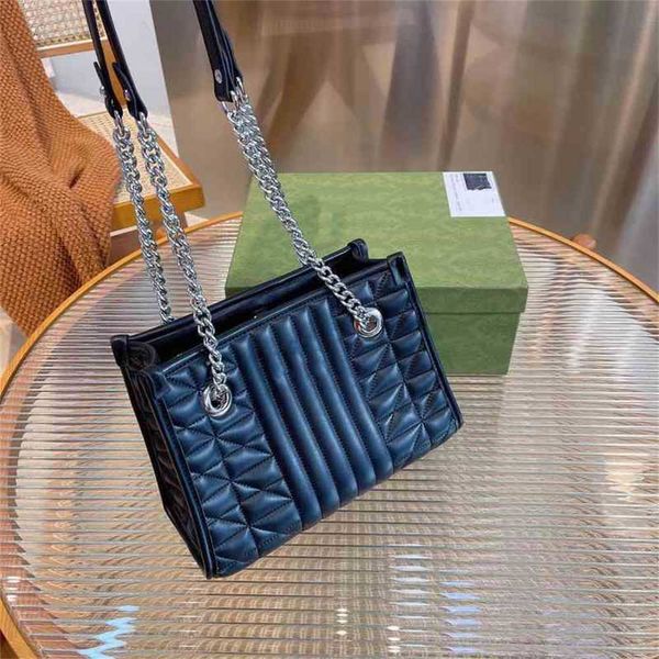 

purse spring and summer temperament commuter bag shopping bag portable horizontal and vertical stripe tote bag chain strip sling single shou