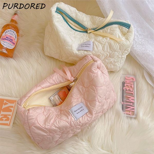 

cosmetic bags cases purdored 1 pc solid color soft makeup bag for women zipper large female cosmetic bag travel make up toiletry bag washing