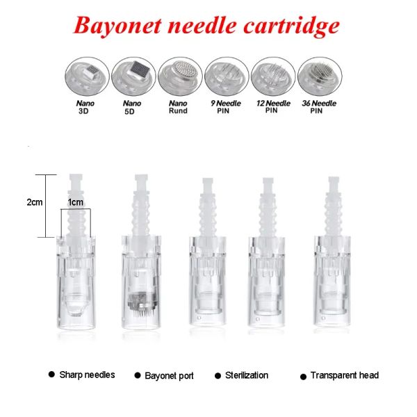 

1/3/5/7/9/12/36/42/nano pins bayonet micro needle cartridge for derma pen n2 m5 m7 skin mts