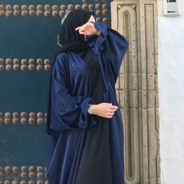 

ethnic clothing ramadan open abaya kimono femme muslim satin hijab dress abayas for women dubai kaftan robe islam elegant modest clothes 230, Red