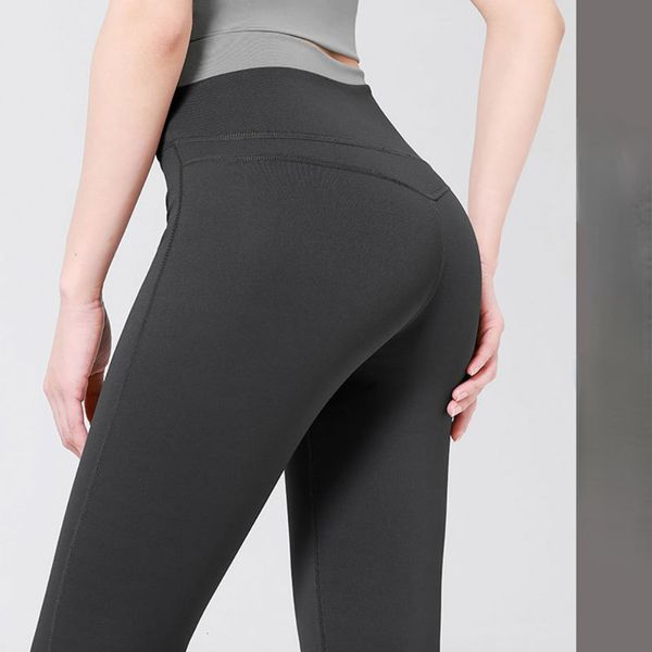

women's leggings solid color hip lift yoga pants spring and summer high waist tight pants breathable bottoming pants sports exercise fi, Black