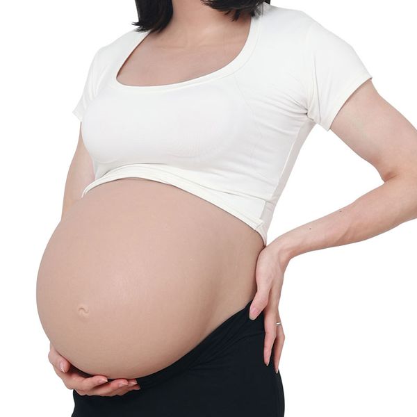

costume accessories upgraded pregnant belly silicone fake belly for cosplay transgender drag queen can add stretch marks, Silver