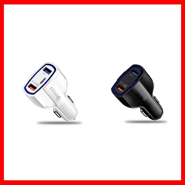 

30w usb car charger type c fast charging phone adapter on for iphone 13 12 11 pro max redmi huawei samsung s21 s22 phone charger car-charge