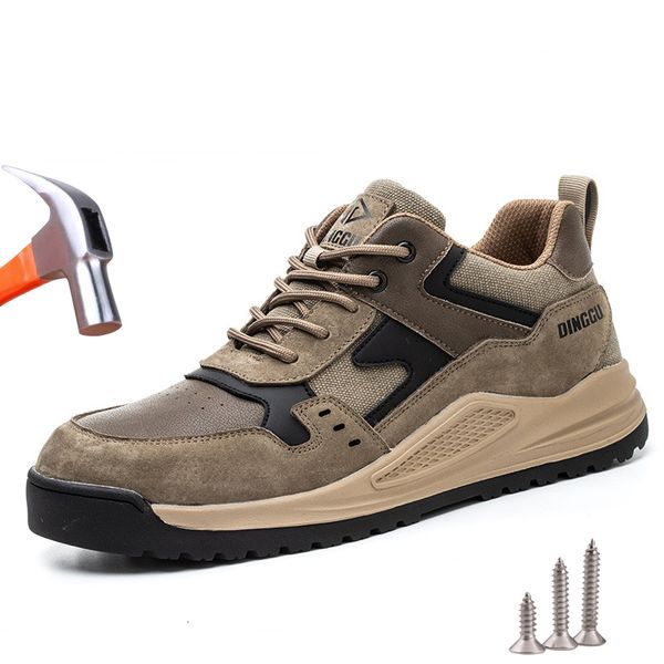 

safety shoes work safety shoes men steel toe work sneakers womenanti-smash anti-puncture indestructible protective safety boots 230505, Black;brown