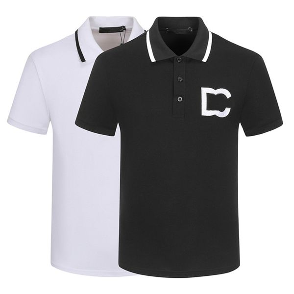 

men polo brand mens polos high-end t shirt summer fashion breathable short-sleeved lapel casual 02, White;black