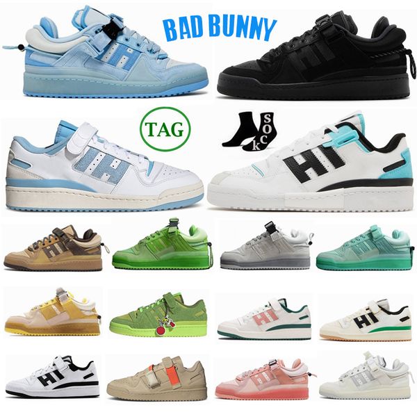 

fashion 2023 men women casual shoes bad bunny buckle forum low 84 easter egg the first cafe brown back to school og bright blue platform sne, Black