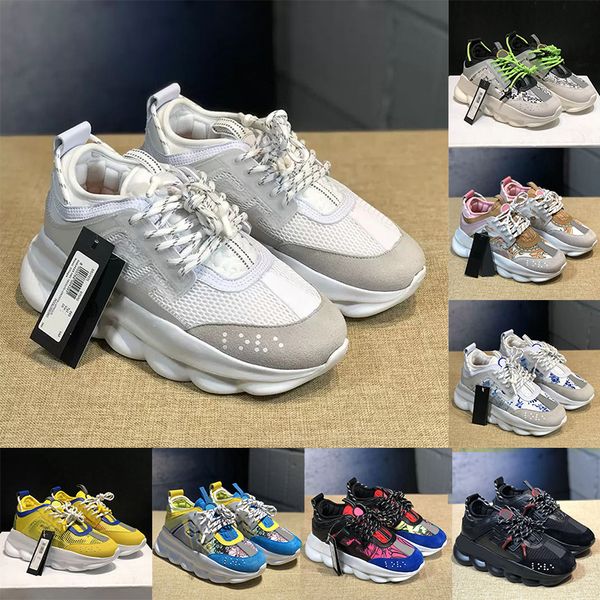 

2023 designer italy chain reacton casual shoes luxury fashion reflective height triple black white suede women mens trainers sneakers womens