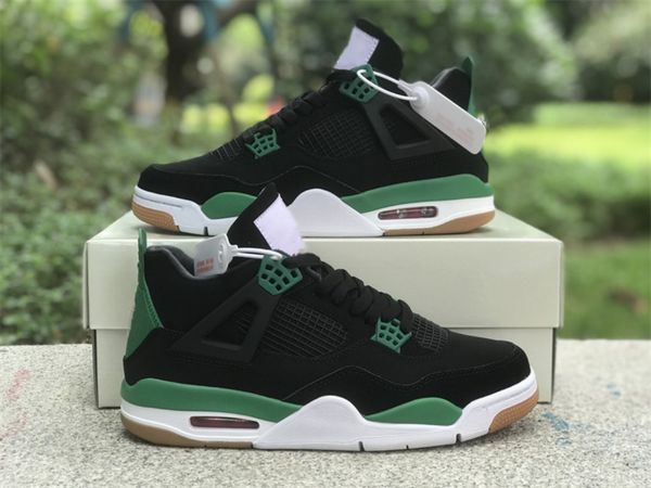 

basketball designer shoes sb jumpman 4 black green with original box